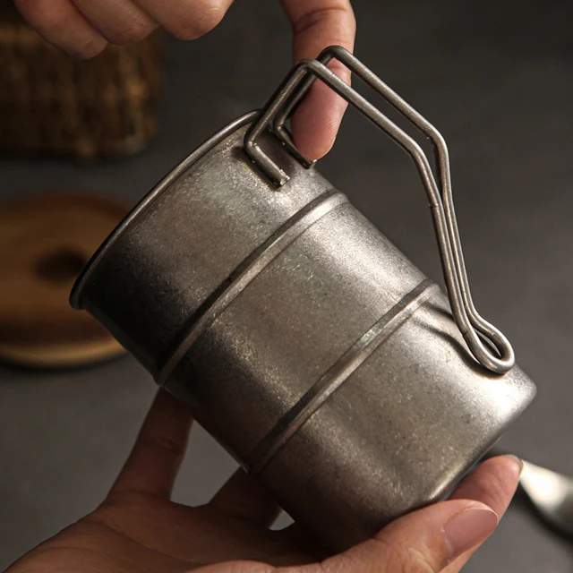 Vintage Rozsdamentes Acél Fém Kávéscsészék Régi Kézműves Kültéri Kemping Sör Bögrék Otthoni Dekorációs Fotó Kellékek - Image 3