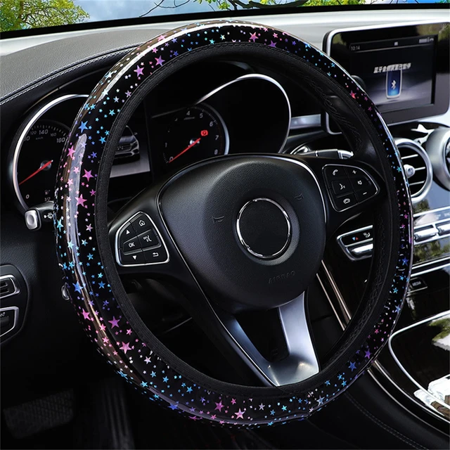 Housse de volant de voiture élastique, couvre-volant universel antidérapant,  accessoires de voiture, décoration automobile en particules - AliExpress