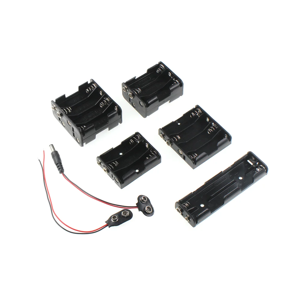 9Pcs 3 X 1,5V Aa Support De Batterie, Support Piles Aa, 3Aa Battery Holder Box Case 3pcs Aa Boite A Piles En Plastique Batterie Stockage Boite Coffre Support Transparent
