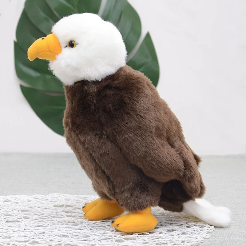 32cm High Fidelity Simulated Haliaeetus leucocephalu Plush Toy Aquila Eagles Real Life Stuffed Animal Plush Toy Doll For Gifts high quality 100% pure silver headphone cable balanced earphone cord for focal utopia fidelity circumaural headphone