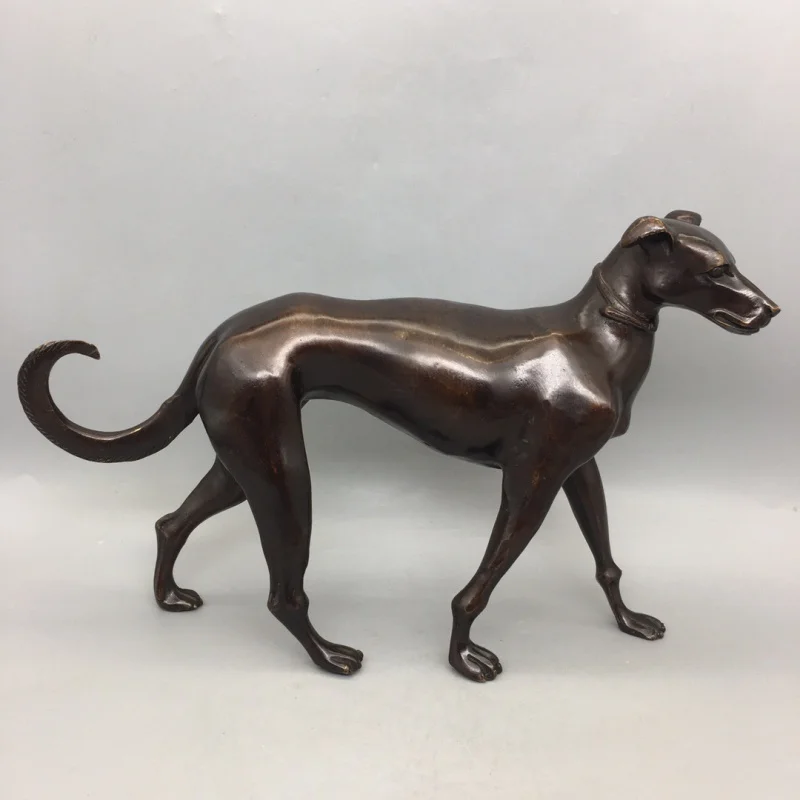 

Antique Lucky Dog Distressed Pure Copper God Dog Wangcai Chinese Zodiac Dog Town House Home Office Crafts Decorative Ornaments