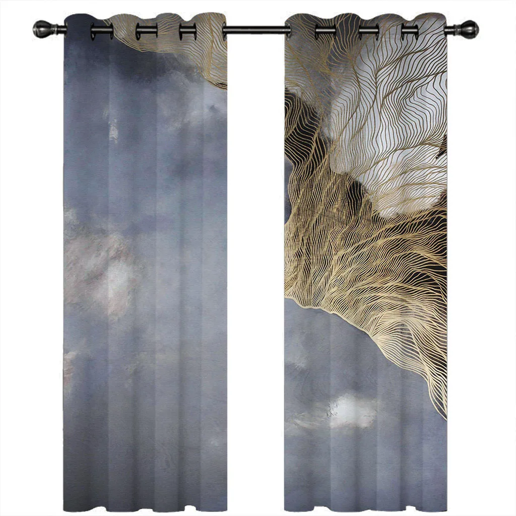 

HUANZHUANG шторы для спальни абстрактная Золотая текстура роскошные шторы 2 панели для дома гостиной спальни окна декоративные