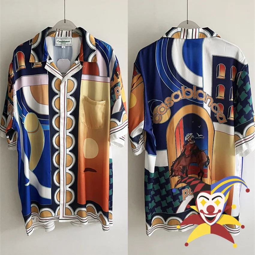 

Silk Casablanca Shirt Men Women 1:1 High Quality Hawaii Beach Shirts