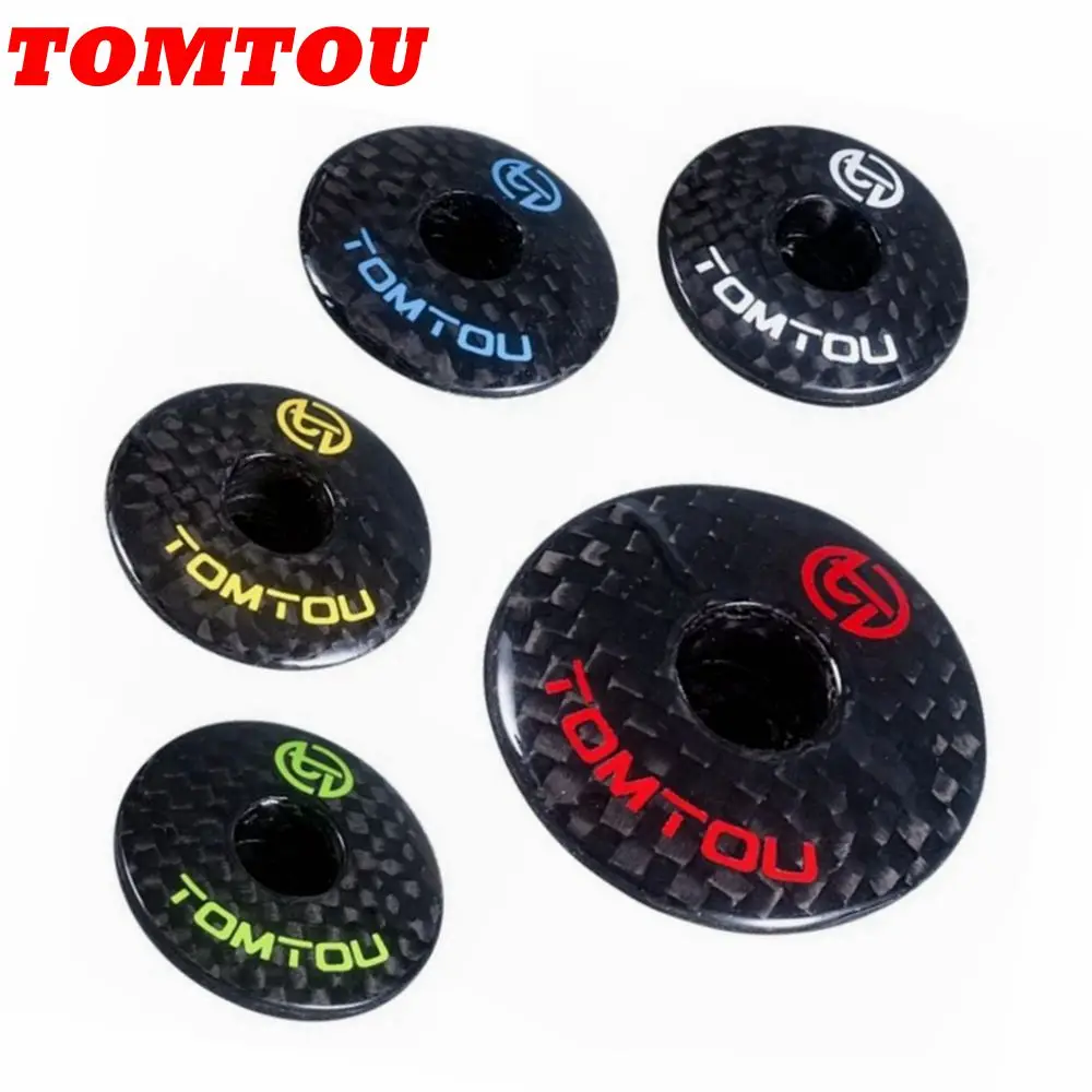 

TOMTOU Full Carbon Fiber Bicycle Stem Top Cap 28.6mm Bike Headset Stem Cover 6g Yellow Green Red White Blue
