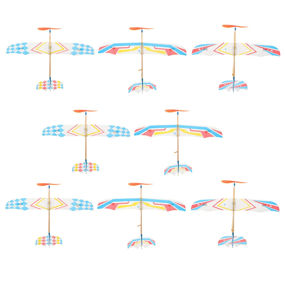 

8 Pcs Rubber Band Plane Child Models Glider Airplane Toy Plastic Outdoor Flying