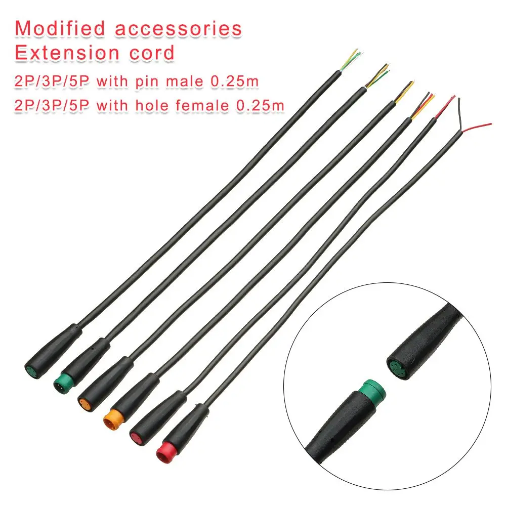 

9mm Optional Cable Ebike Accessories Display Pin 2/3/4/5/6Pin Cable Base Connector Waterproof Connector