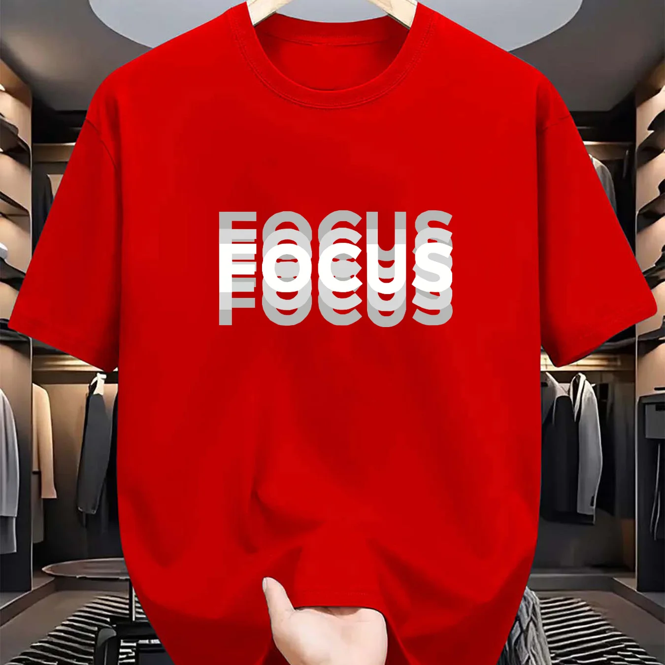 تي شيرت رجالي صيفي 100 قطن عصري كاجوال فضفاض مقاس...