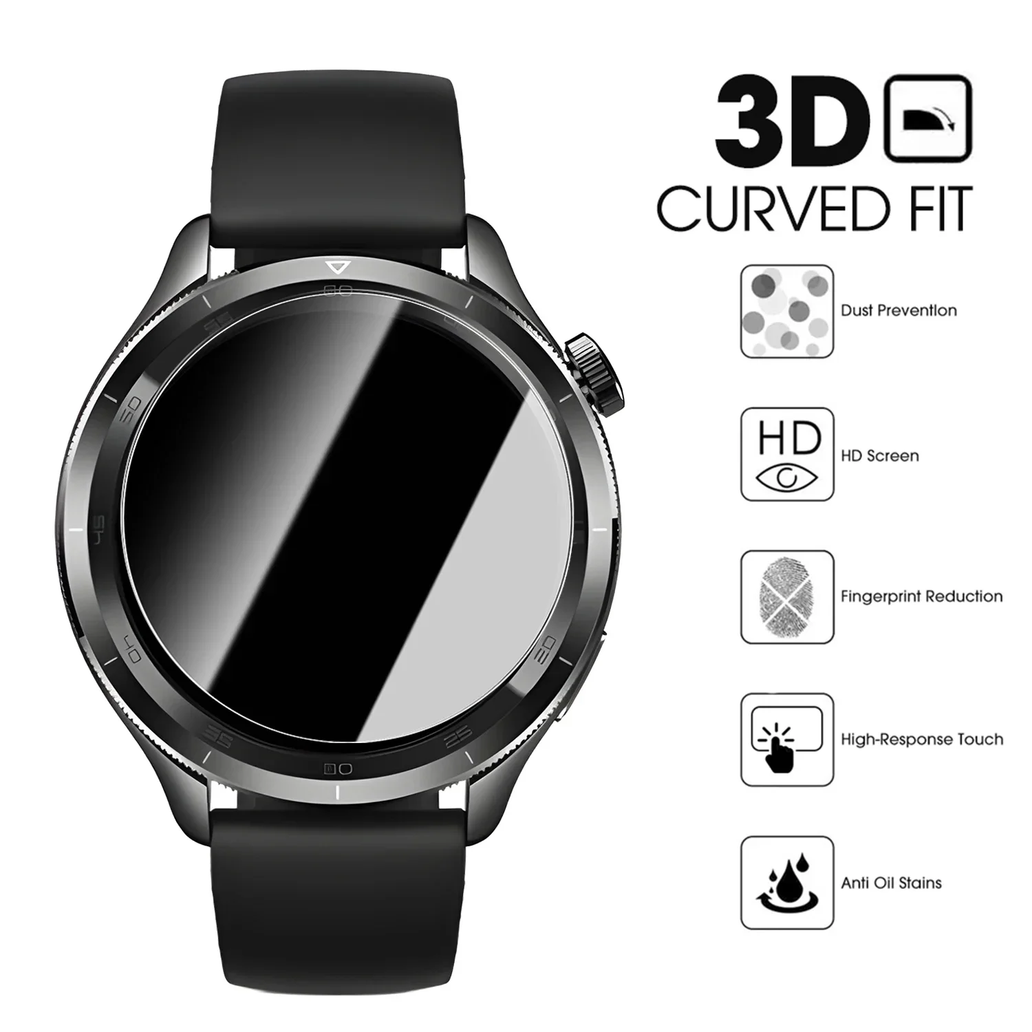 Premium Tempered Glass Screen Protector with Auto Alignment Kit for Smartwatches (1-4 Pack)
