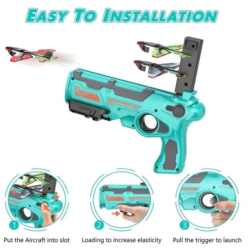 Children's Toy Ejection Aircraft Shooting Game Outdoor Parent-child Sports Toy Boy Gift Shooting Aircraft Set 6