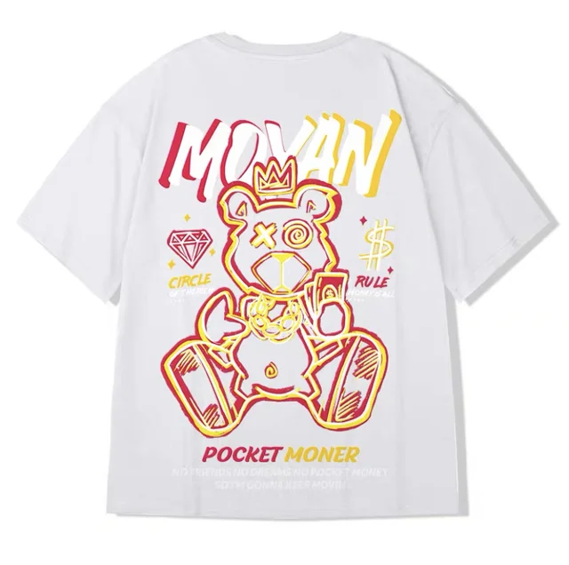 ZAZOMDE 2022 New High Street T Shirt Streetwear Men Hip Hop Printed T-Shirts Summer Hot Sale Harajuku Cotton Tee Male Loose Tops White