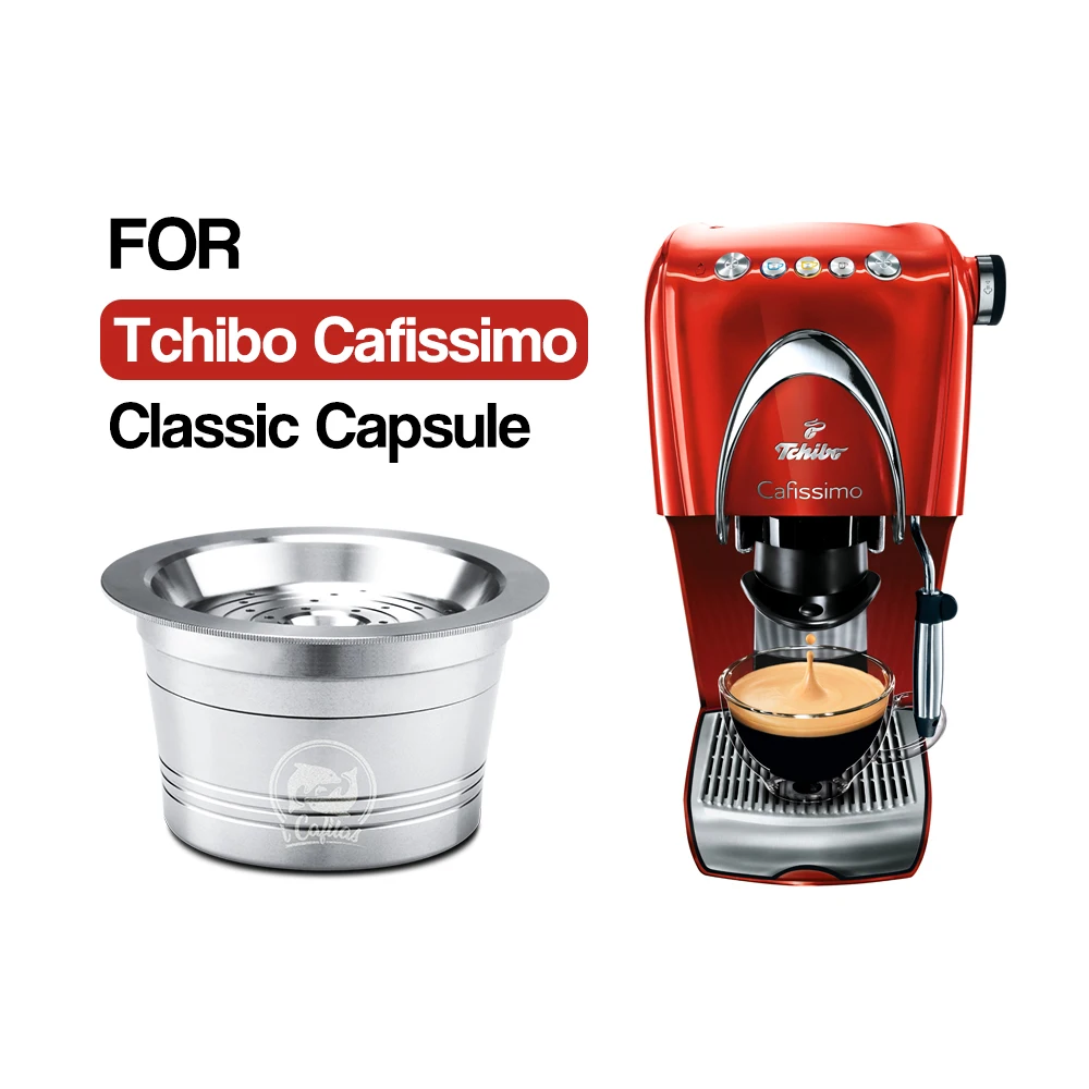 

iCafilas For Caffitaly Cafissimo K-fee Refillable Coffee Capsule Pod Filters Stainless Steel Cafeteira Tamper Spoon