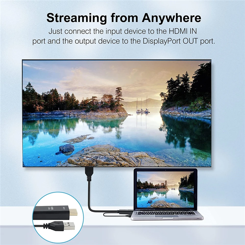 2026 Best 4K 60Hz HDMI to Displayport Adapter Cable 1080P 120Hz HDMI to DP Conve