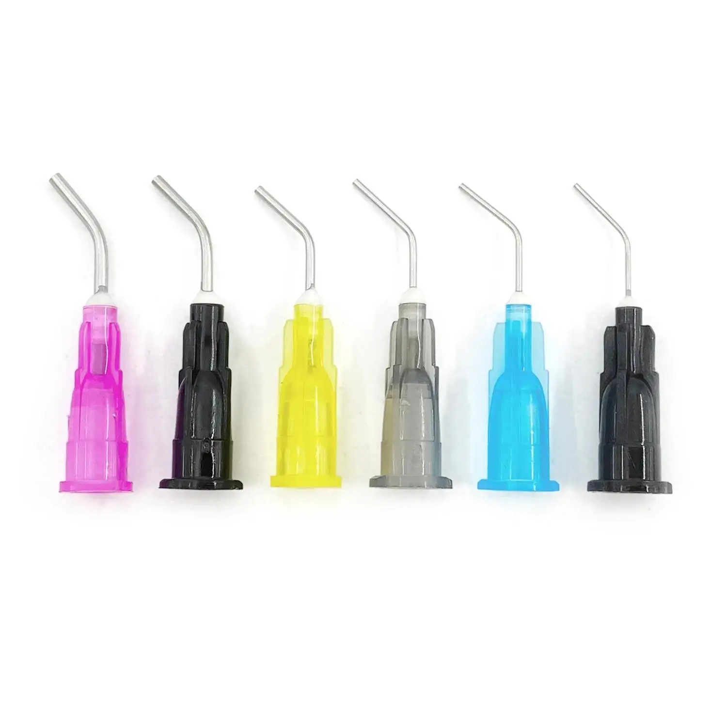 Dental Irrigation Bent Needle Tips For Tooth Cleaning 100 Pack_voghion.com