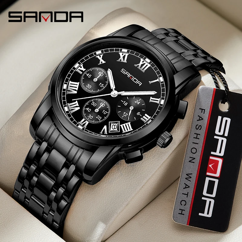 Top Brand Luxury Men's Watches Waterproof Fashion Wristwatch for Male Business Quartz Watch Clock Relogio Masculino SANDA 7003