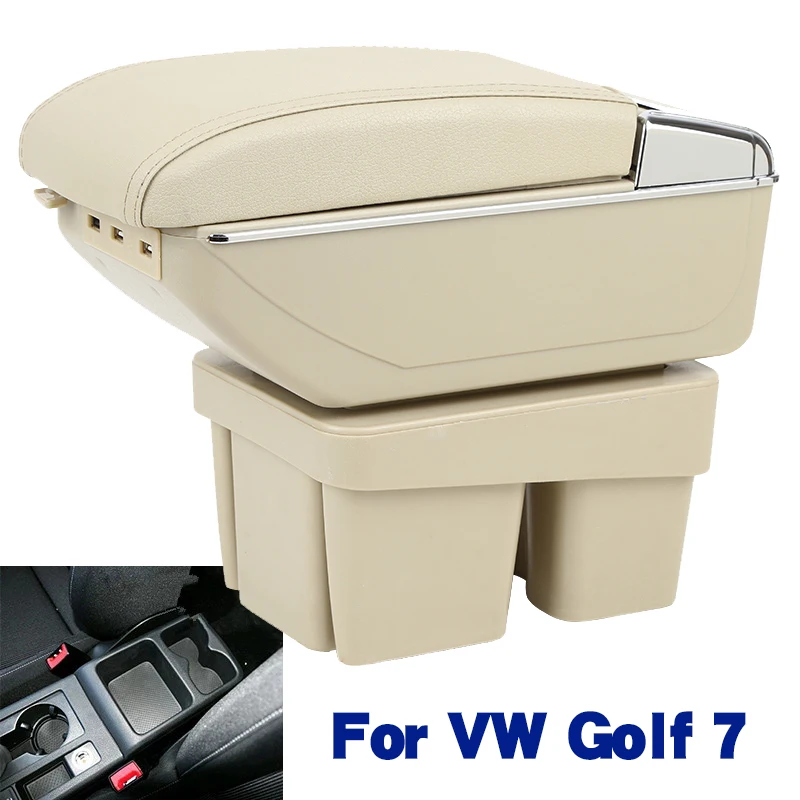 

For VW Golf 7 Armrest box For Volkswagen Golf 7 Mk7 Car Armrest box Interior special parts Center Storage box 2014 -2019