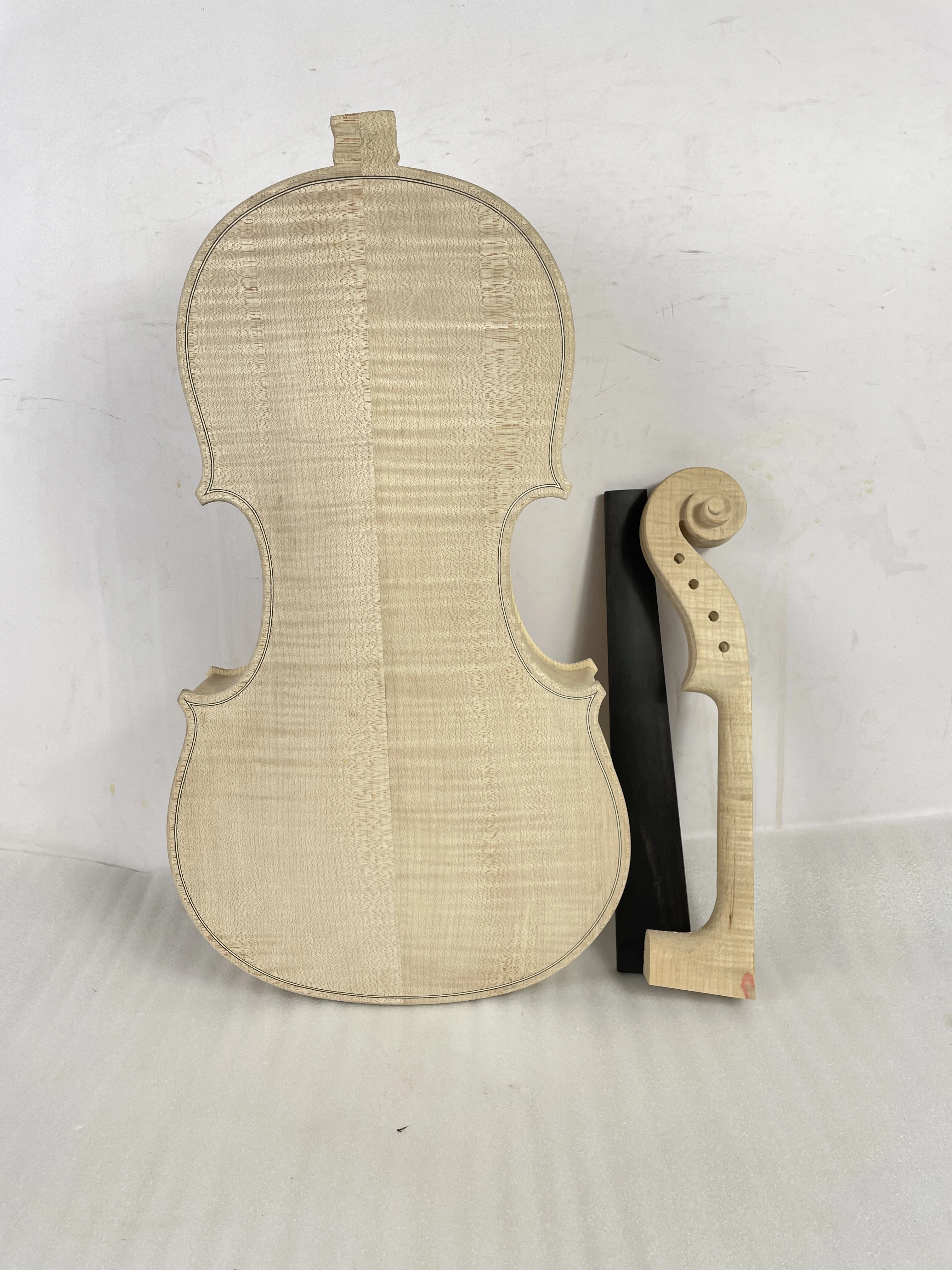 16.5 inch unfinished white viola 4/4 viola body and neck, red maple