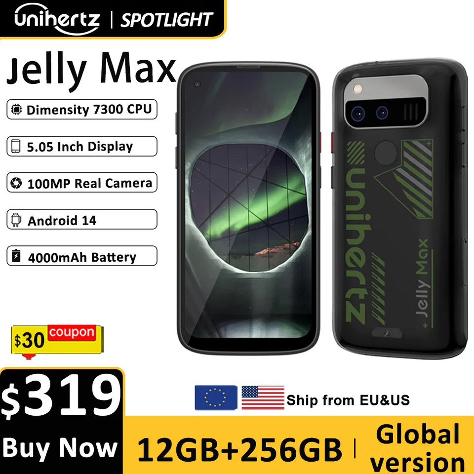 Unihertz Jelly Max 5G Mini Smartphone Android 14 Dimensity 7300