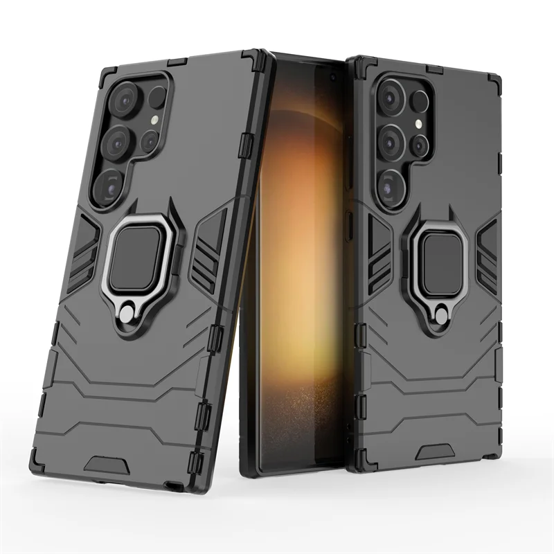 S24 S24Ultra Custodia Caso Luxury Protect Magnetism Mobile Phone Ring Stand Capa Per Samsung Galaxy S24 + S 24 Ultra S24Plus Cover