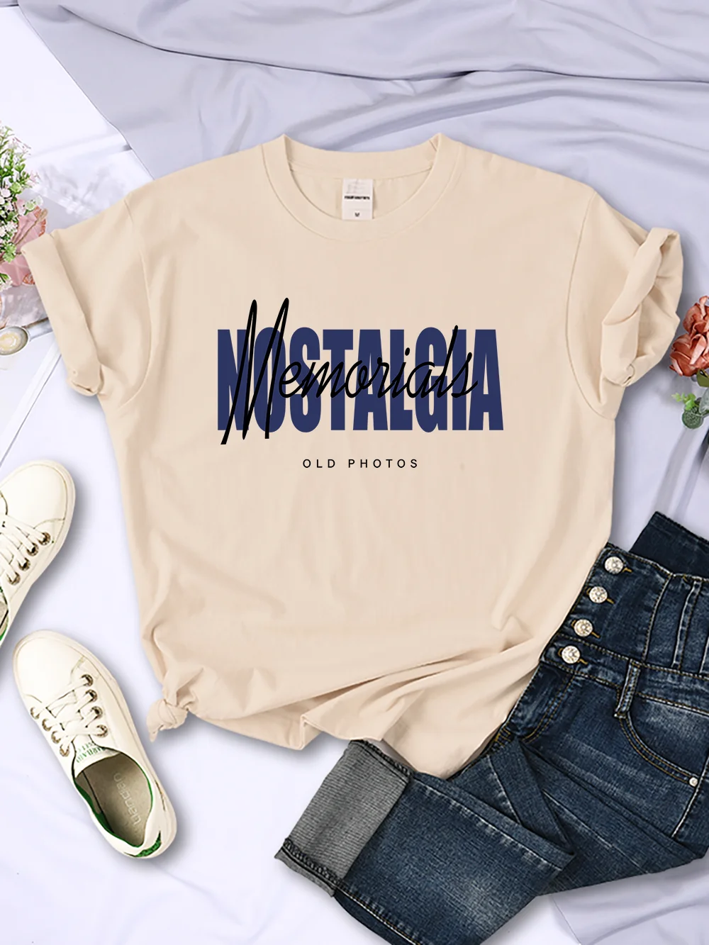 

Nostalgia Memorials Old Photos T Shirt Women Street Casual T-Shirt Hip Hop Casual Tee Clothing Summer Breathable Short Sleeve
