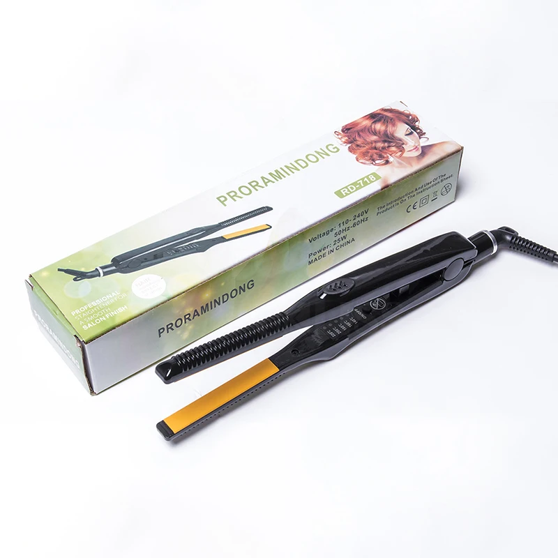 Professional Ceramic Flat Iron 2 in 1 Hair Straightener Short Hair Fluffy Pencil Hair Curler 6