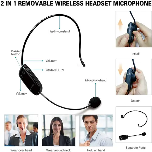 SHIDU M800 18W 휴대용 무선 음성 증폭기 교사 UHF 마이크 방수 블루투스 스피커 as 4400mAh 보조베터리 5