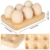 1/2Pcs Egg Tray 6/16 Hole Wood Egg Holder Space Saving Egg Plate Household Egg Storage Rack Accessories for Kitchen Refrigerator 5