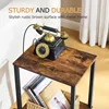 End Table Set of 2, Narrow Side Table, Small Nightstand, 2-Tier Sofa Table with Storage Shelf for Small Spaces, Living Room 4