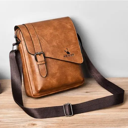 Weixier Messenger Bags Vintage Leather Multifunctional Man