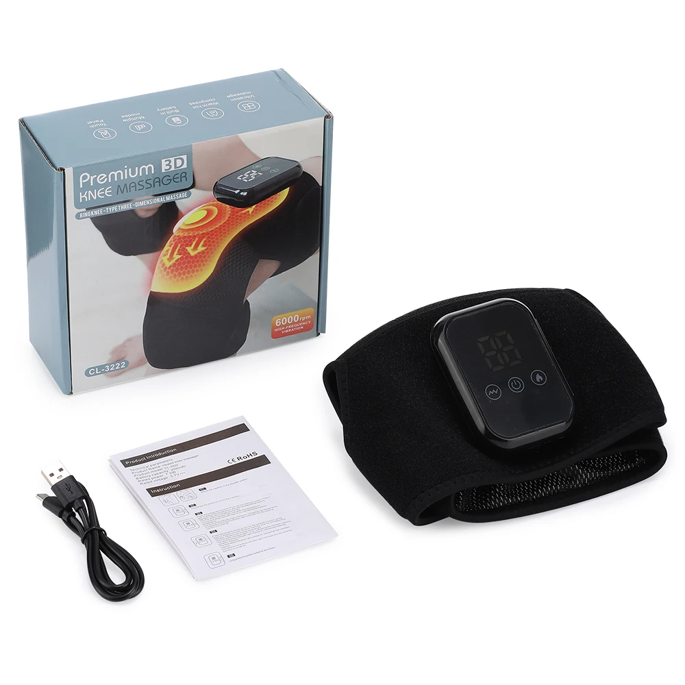 Vibration Massage Knee Pad Heating Wrap Belt Larger Thermal Area Joint Muscle Re