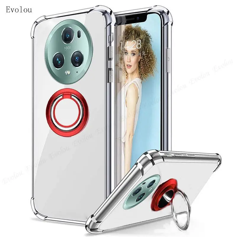 Magnetic Ring Holder Shockproof Transparent Silicone Case