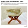 Wooden Tripod Rack Crystal Ball Jewelry Dish Stand Display Holder Spheres Abalone Shell 5