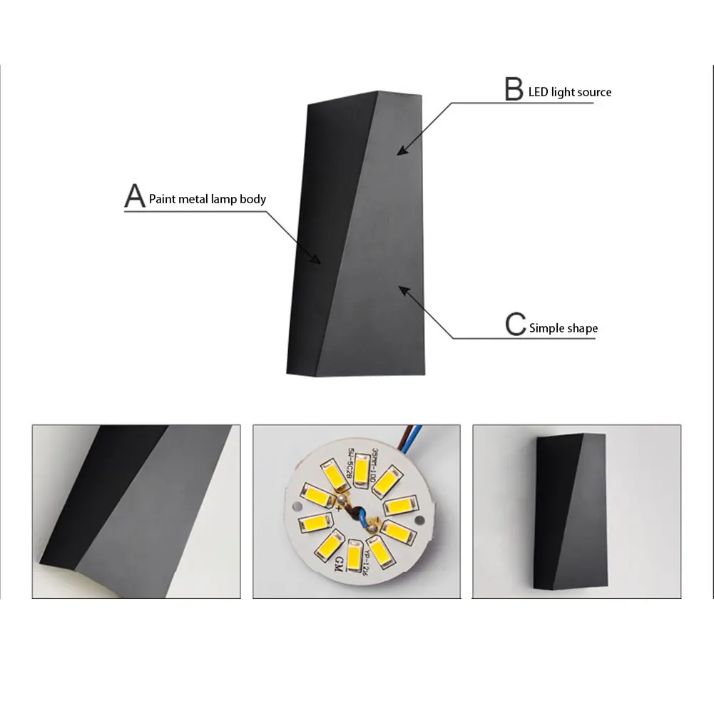 Led Wall Lamp 6w Trapezoidal Wall Light Living Room Background Bedroom Bedside Lamp For Home Decoration
