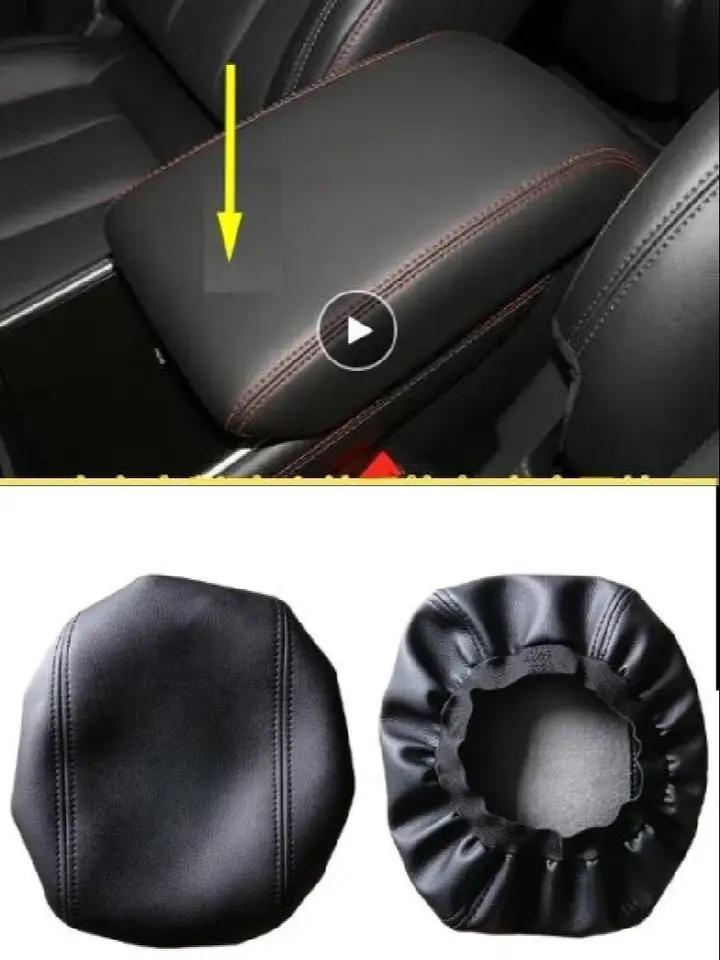 Center Console Cover For Subaru Crosstrek & Impreza – Soft Leather Armrest Protector With Orange Stitch | Custom Fit 2018-2023