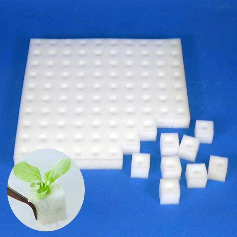 Hydroponic plant Sponge Garden Cultivation Seedling Soilless Culture Planting tools Vegetables Nursery Pots trays 100pcs/sheet