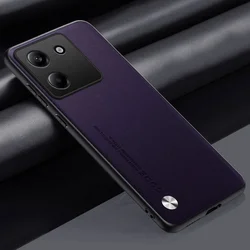 Luxury Silicone Leather Camera Protection Shockproof Cover Bumper for POCO X7 Pro (Dark Purple)