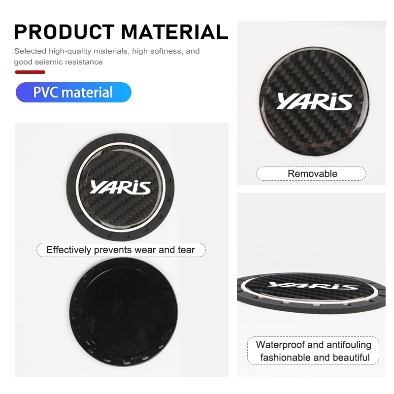 Universal Car Cup Holder Anti Slip Coaster Mat Interior Accessory For Toyota Yaris 2015 2011 2012 2013