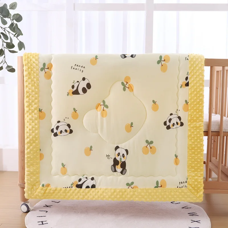 95X95cm Winter Thick Muslin Quilt for Newborns with Padded Crib Blankets Baby Bear Blanket baby blanket