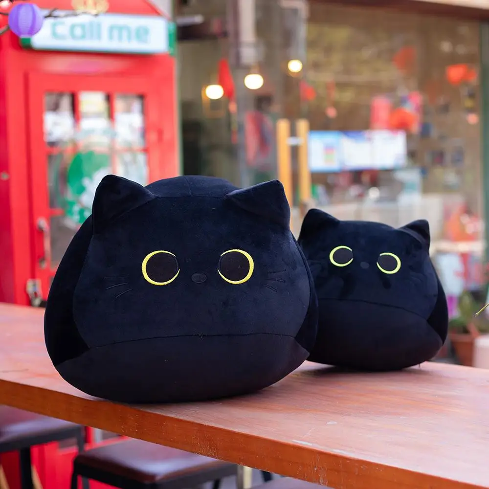 黒猫型ぬいぐるみ 25 センチメートルかわいい黒猫ぬいぐるみソフトぬいぐるみ枕黒