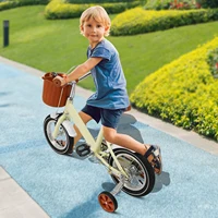 Vélo pour enfants de 12 pouces avec roues d'entraînement + panier, vélo pour enfants à deux freins, charge 40 kg pour les âges de 2 à 4 ans (vert/jaune/rose) 4