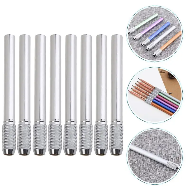 8 Pcs Extender Charcoal Pencils Extension Holders Tools Crayon Artists  Stainless Steel Metal Short Extenders Colored Holders - AliExpress