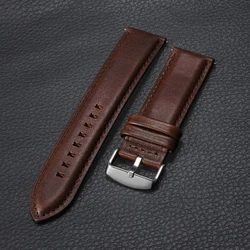 Vintage Genuine Leather Quick Release Watchband Strap - Cowhide - 26mm (Red Brown)
