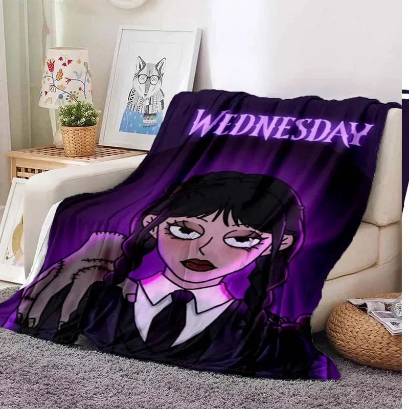 Wednesday Adams Blanket, Flannel Blanket, Sherpa Warm Blanket Children's Blanket Bedroom Sofa Picnic Outdoor Birthday Gift 5