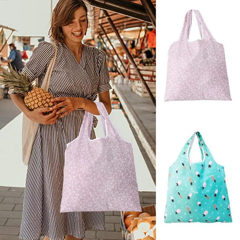 

Foldable Shopping Bag Reusable Travel Grocery Bag Eco Friendly One Shoulder Handbag For Travel Utility Tote Bag Grocery Bags