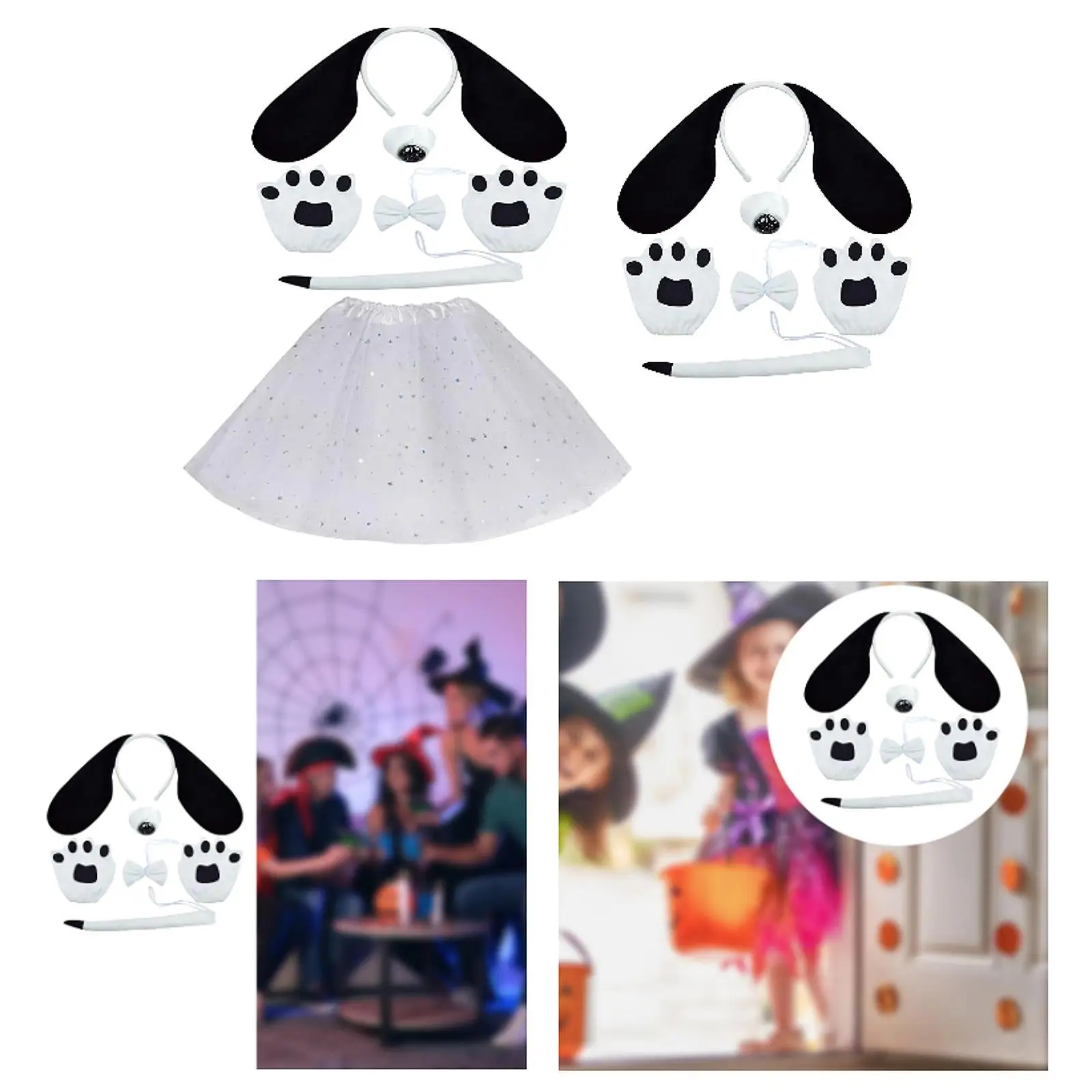 Puppy Dog Ears and Tail Set Dress up Gifts Hair Accessories Dog Headband