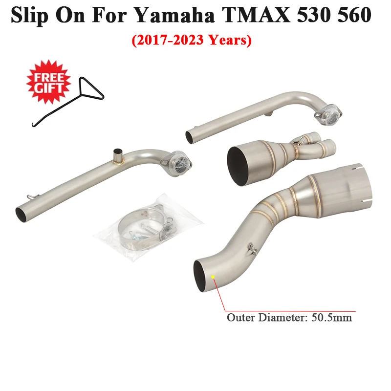 DYDGUTUFB Silencieux D'échappement Slip-on Complet, Système Complet De