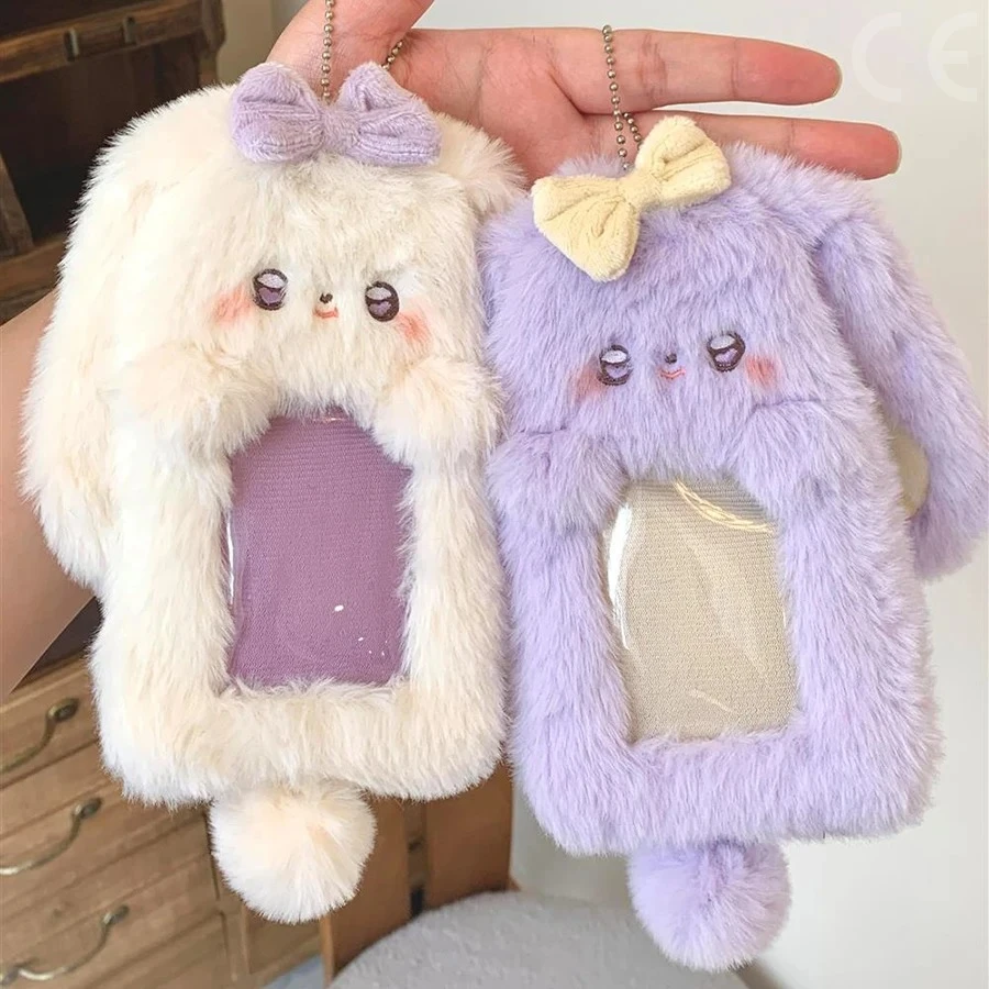 Card Holder 1pcs Plush Photocard Holder Cute Cartoon Photo Card Holder ID Credit Band Card Protector