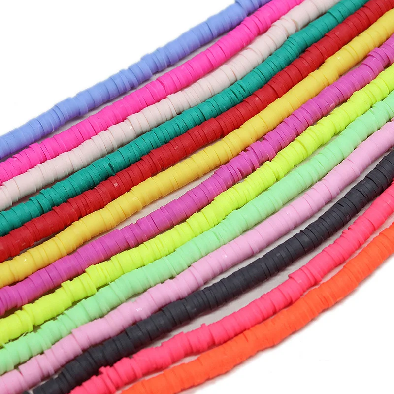 1 Strand 40cm Rondelle Coin Shape 6mm Polymer Clay Beads Wholesale Lot For Jewelry Making DIY Bracelet Findings