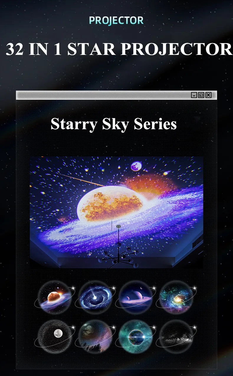 32 in 1 Star Galaxy Planetarium Projector Starry Sky Night Light with Bluetooth Music Star Projector Lamp for Kids Bedroom Decor