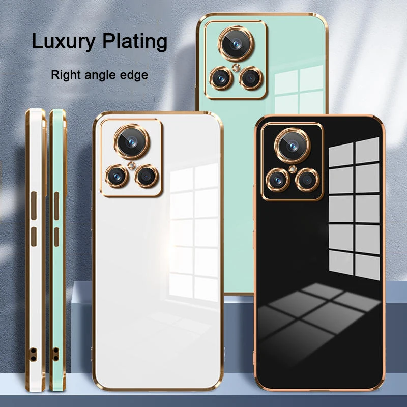 For Funda Realme GT Master Edition GT2 GT 2 Q5 Pro Q3S GT Neo 5 2 3 3T Neo5 Neo3T Case Cute Soft Luxury Plating Phone Case Cover_voghion.com