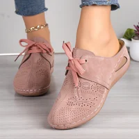 Lightweight Lace-up Fashion Half-support Wading Beach Shoes Middle-aged Mother Shoes Summer 2024 New Arrival Size 36-43 2